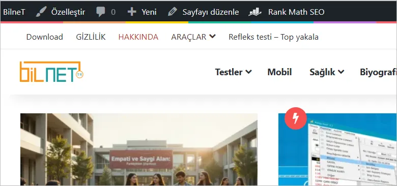 WordPress Admin Bar Kaldırma
